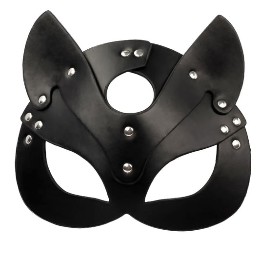 Secret Oasis PU Leather Cat Mask with Collar – Seductive Feline Fantasy 
